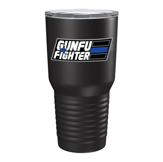 GunFuFighter Logo Blue Line Tumbler