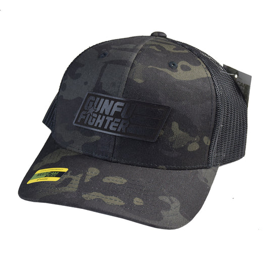 GunFuFighter Logo Black Leather Snapback